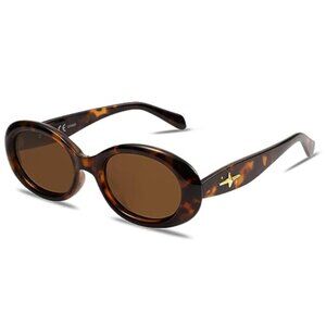 Amber Brown Gold Cross Sunglasses